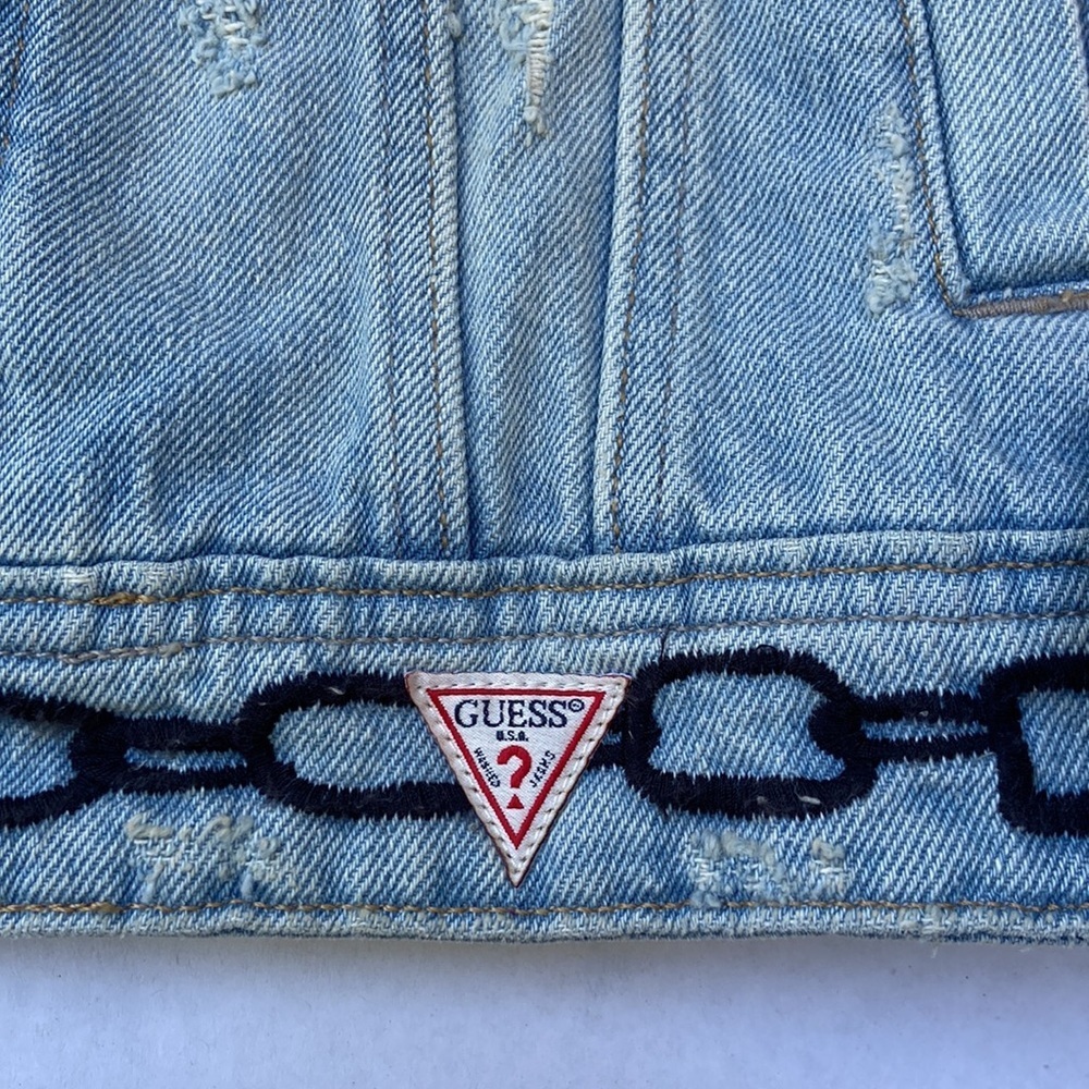 New GUESS Men’s Graffiti Dillon Denim Jacket SZ XS - Picture 11 of 12